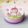 Cake topper in carta commestibile unicorno dolce, Ø 20 cm