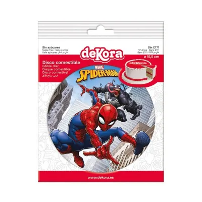 Cake topper in carta commestibile Spiderman & Venom, Ø 15,5 cm