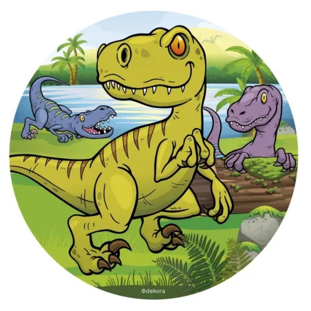 Cake topper in carta commestibile T-Rex, Ø 16 cm