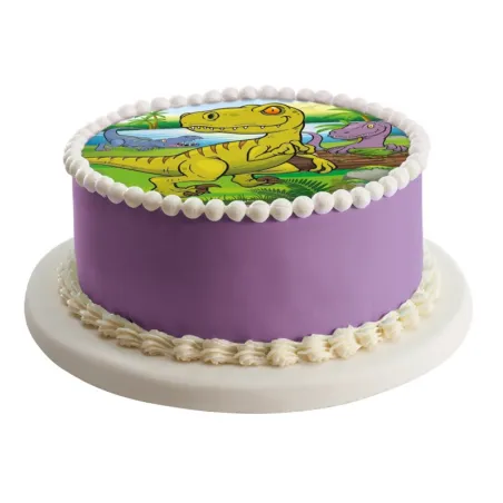 Cake topper in carta commestibile T-Rex, Ø 16 cm