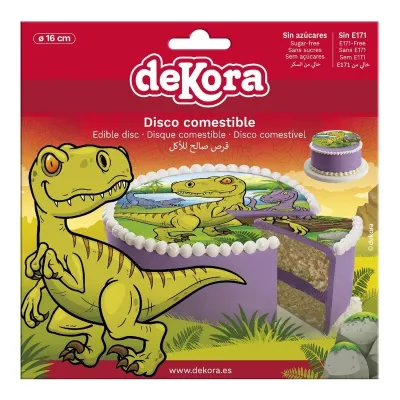 Cake topper in carta commestibile T-Rex, Ø 16 cm