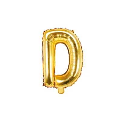 Goldener Buchstabenballon D – 35 cm
