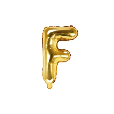 Goldener Buchstabenballon F – 35 cm