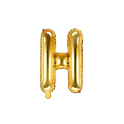 Goldener Buchstabenballon H – 35 cm