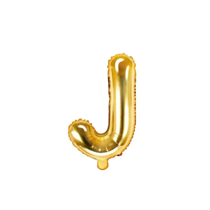 Goldener Buchstabenballon J – 35 cm