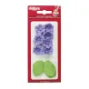 Zuckerdekor violette Blumen & grüne Blätter, 13 Stück