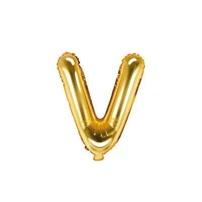 Goldener Buchstabenballon V – 35 cm