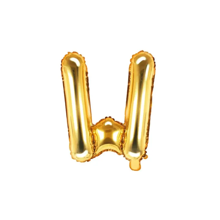 Palloncino dorato a forma di lettera W – 35 cm