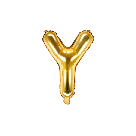 Palloncino dorato a forma di lettera Y – 35 cm