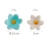 Décor en sucre fleurs blanches & bleu clair, 14 pièces