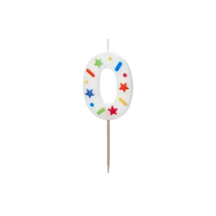 Confetti Bougie Chiffre 0