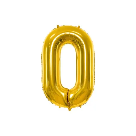 Large Foil Balloon Gold Number 0