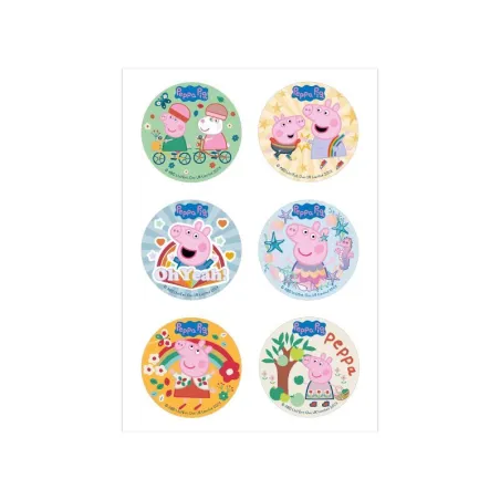 Topper per cupcake in carta commestibile Peppa Pig, 6 pezzi