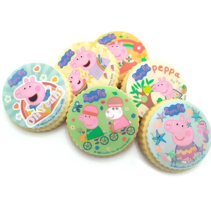 Topper per cupcake in carta commestibile Peppa Pig, 6 pezzi
