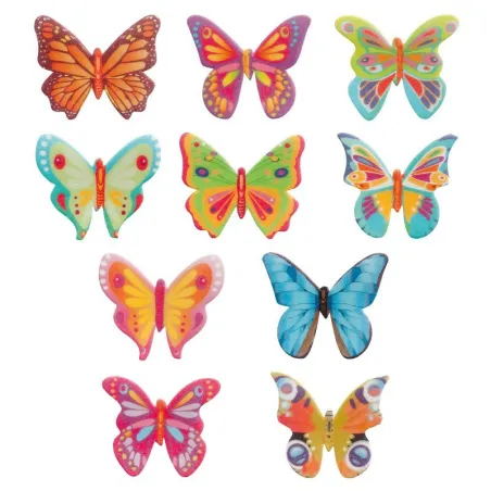 Papillons multicolores en papier à manger 10 motifs, 200 pièces