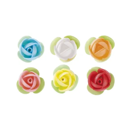 Rose colorate in carta commestibile, Ø 3,5 cm
