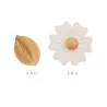 White flowers and golden leaves made of edible paper, 2 pieces