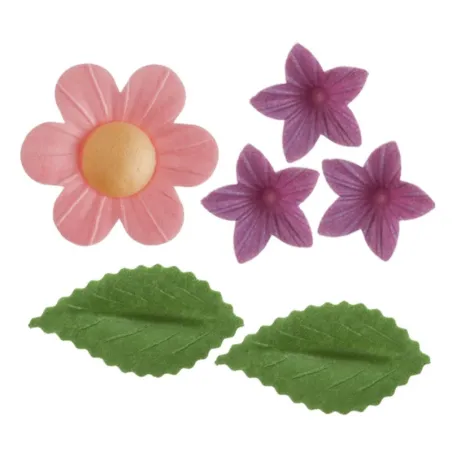 Decorazione floreale in carta commestibile, 3 pezzi