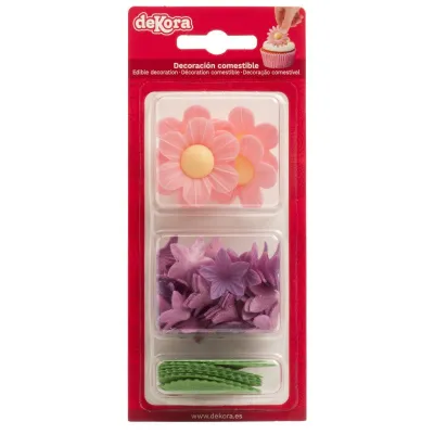 Decorazione floreale in carta commestibile, 3 pezzi
