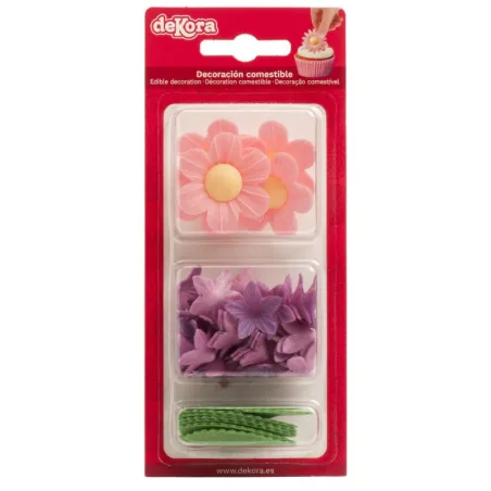 Decorazione floreale in carta commestibile, 3 pezzi