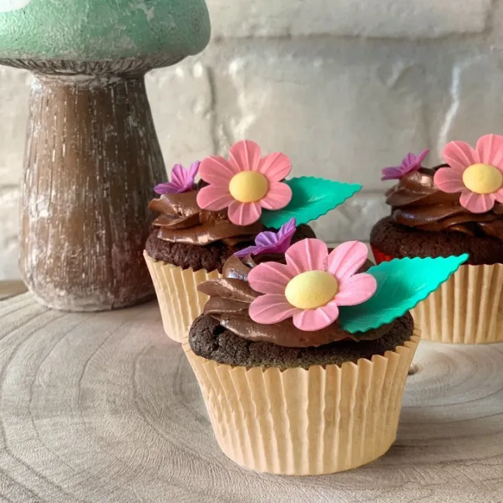 Décoration florale en papier comestible, 3 pièces