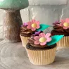 Flower decoration made of edible paper, 3 pieces