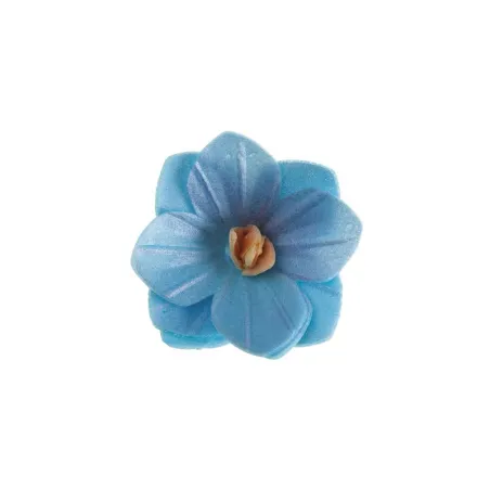 Fleurs bleues en papier à manger Ø 4 cm, 18 pièces