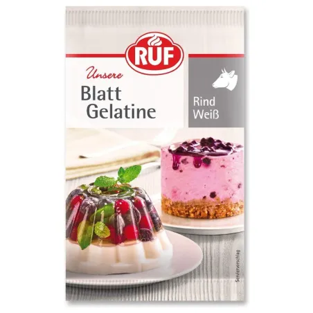 RUF Beef Leaf Gelatine 20 g – 12 Sheets of Gelatine for Cake Creams, Jellies and Desserts | miniSchoggi
