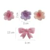 Sugar decorations pink bow & flowers, 10 pieces