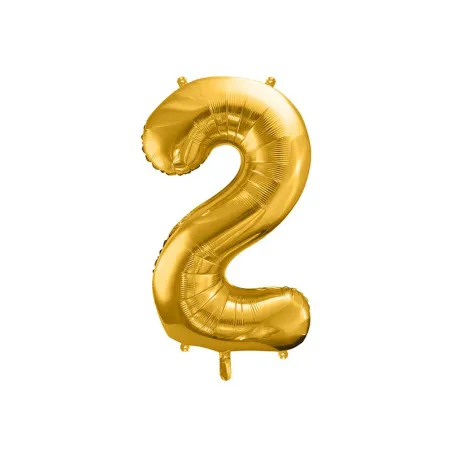 Grande palloncino foil dorato numero 2