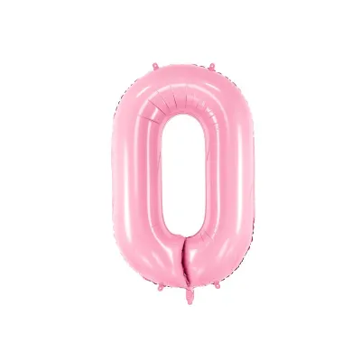 Grosser Folienballon Rosa Zahl 0 – 86 cm
