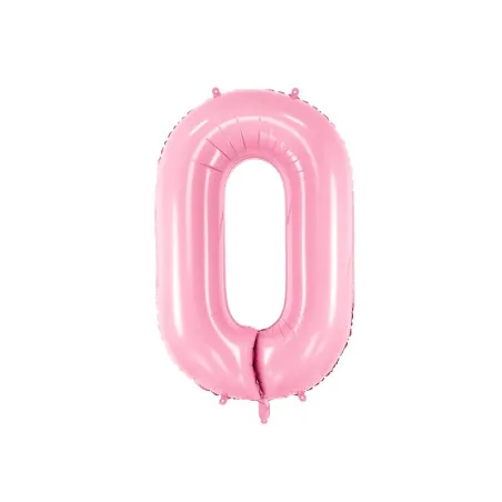 Grande palloncino foil rosa numero 0 – 86 cm