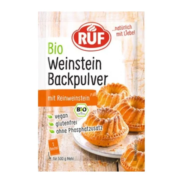 Bio Weinstein Backpulver 20 g, 3 Stück
