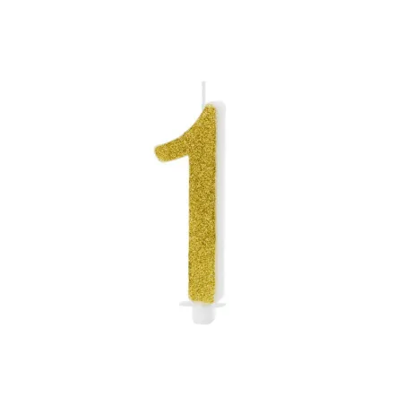Candela Glitter dorata numero 1