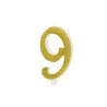 Candela Glitter dorata numero 9