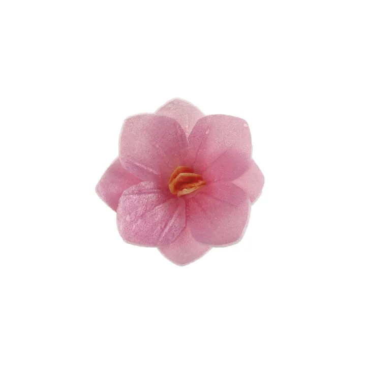 Fleurs roses en papier comestible Ø 4 cm, 18 pièces