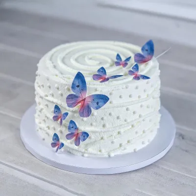 Farfalle blu di carta commestibile, 79 pezzi