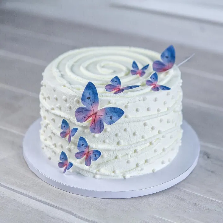 Farfalle blu di carta commestibile, 79 pezzi