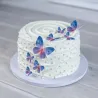 Blaue Schmetterlinge aus Esspapier, 79 Stück