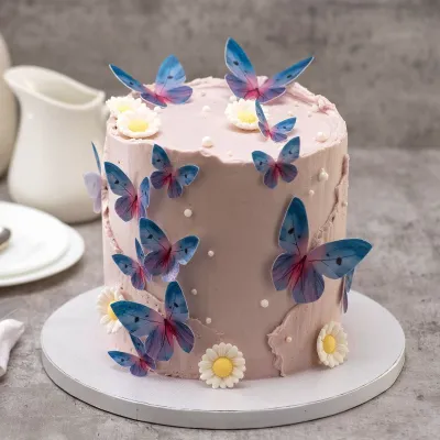 Farfalle blu di carta commestibile, 79 pezzi