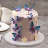 Blaue Schmetterlinge aus Esspapier, 79 Stück