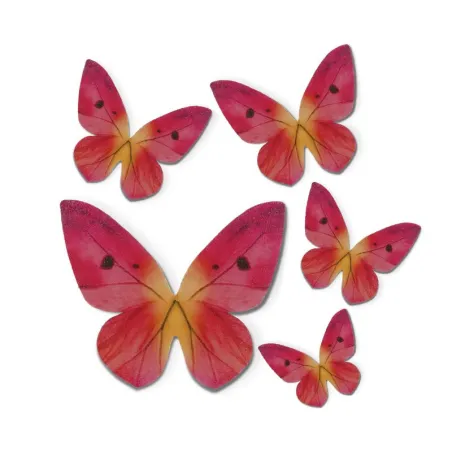Farfalle rosa di carta commestibile, 79 pezzi