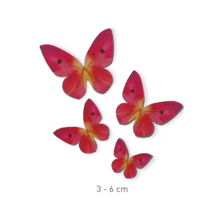 Farfalle rosa di carta commestibile, 79 pezzi