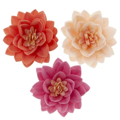 Pastellfarbene Lotusblüten aus Esspapier, 15 Stück