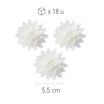 Chrysanthèmes blancs en papier à manger Ø 5.5 cm, 18 pièces