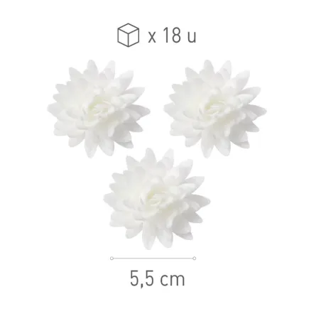 Chrysanthèmes blancs en papier à manger Ø 5.5 cm, 18 pièces