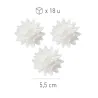 White chrysanthemums made of edible paper Ø 5.5 cm, 18 pieces