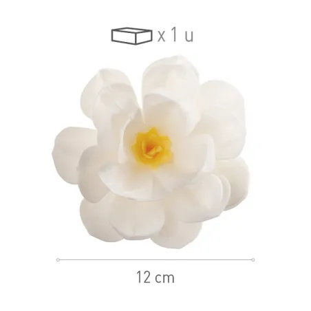 Fiore di carta commestibile bianco Ø 12 cm, 1 pezzo