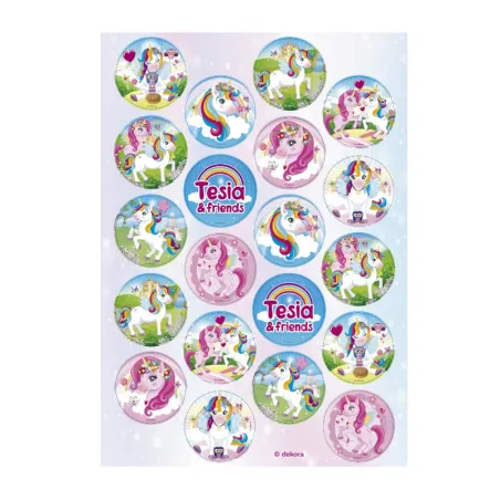 Topper di carta commestibile Unicorno, Ø 3,4 cm