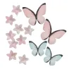 Papillons et lys pastel en papier comestible, 39 pièces